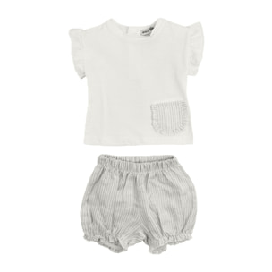 COMPLETO 2PZ RIGHE BEIGHE