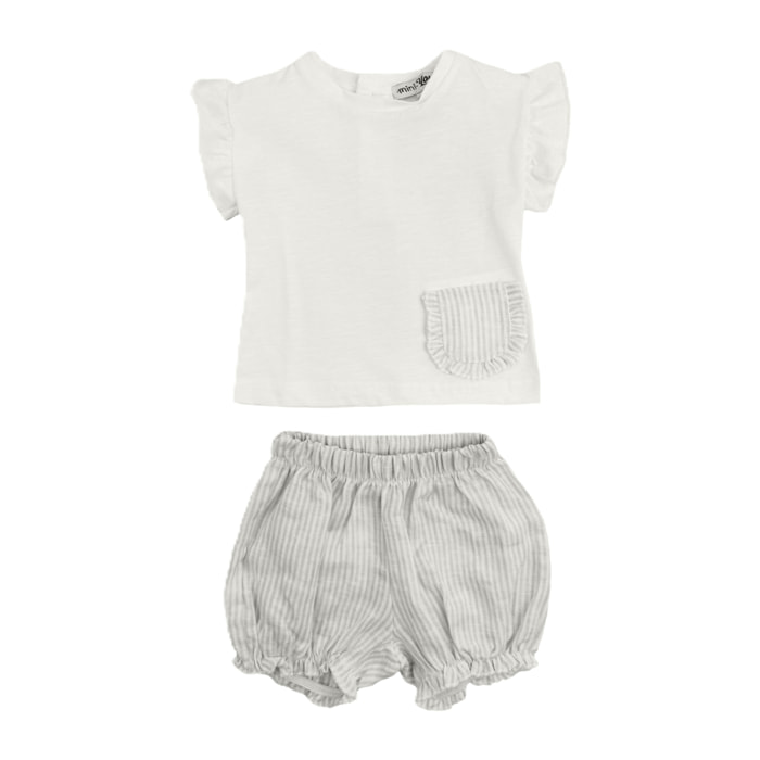 COMPLETO 2PZ RIGHE BEIGHE