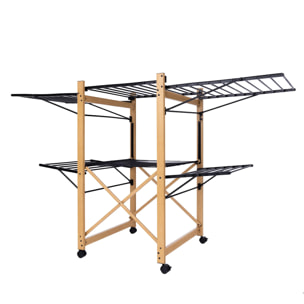 Séchoir à linge avec roulettes USHUAIA noir 28M