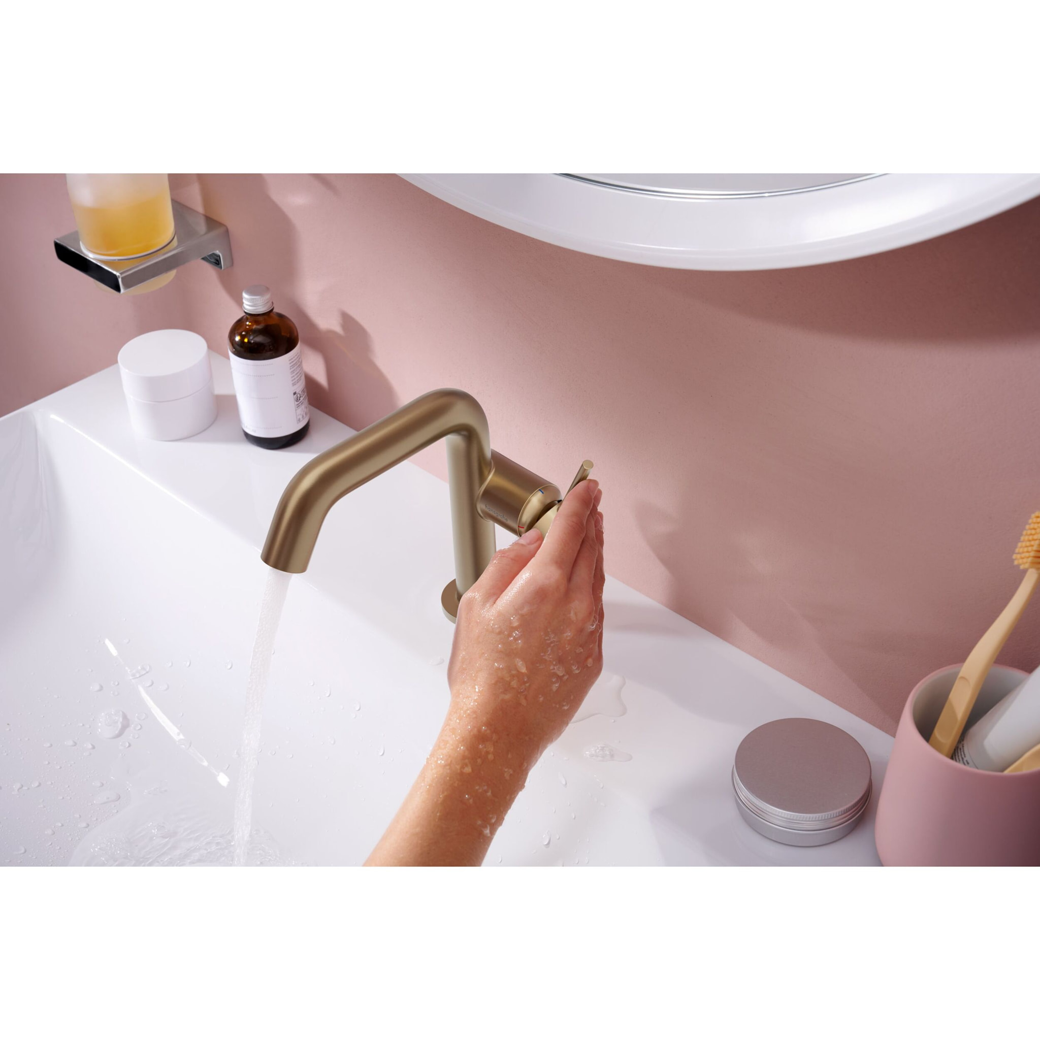 Mitigeur lavabo Tecturis S 110 Fine Ecosmart+ avec bonde clic-clac, Bronze brossé