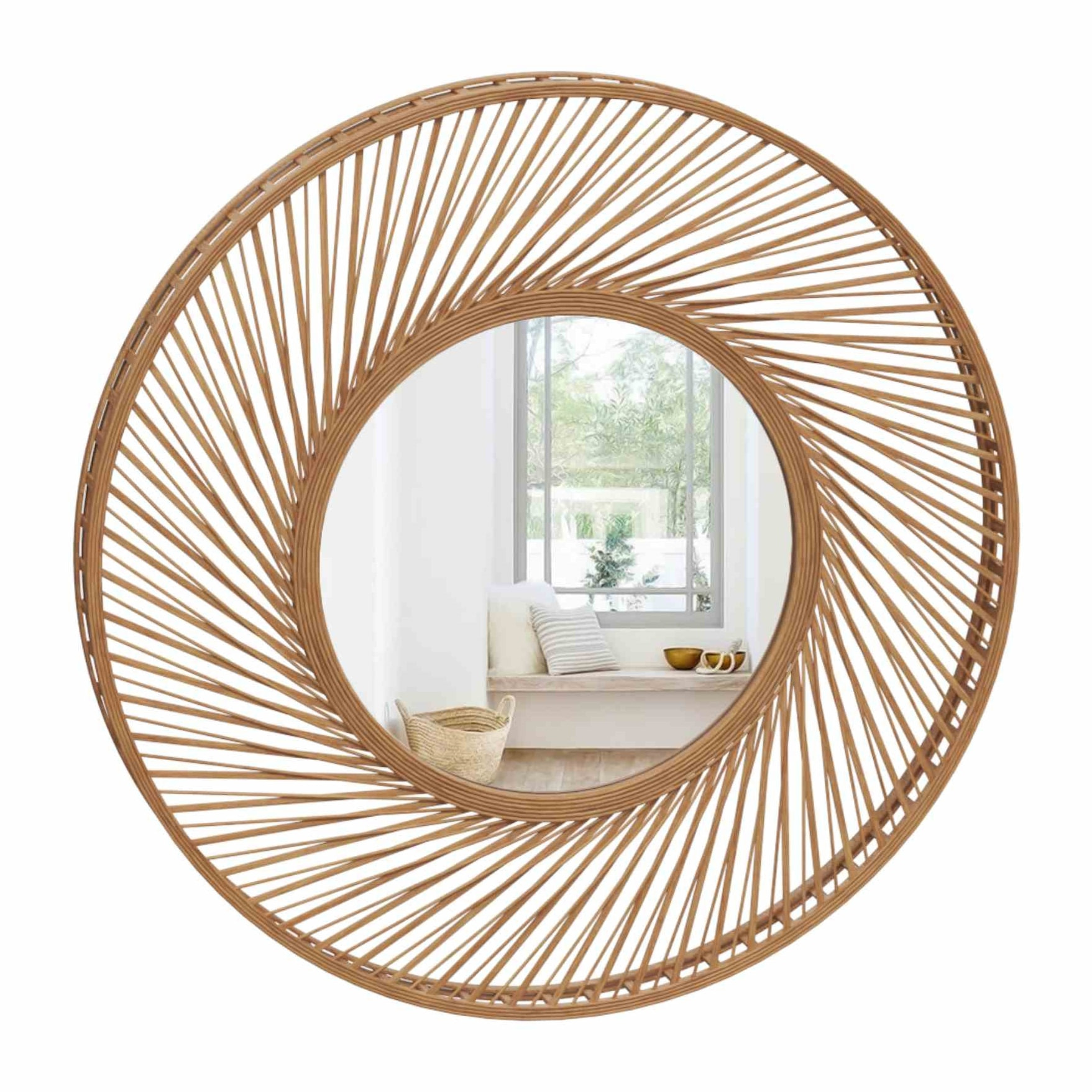 Espejo espiral Vidhay bambú Ø71,7x6,8