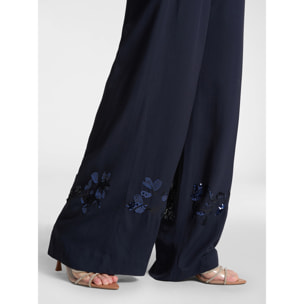 Elena Mirò - Pantaloni ricamati - Blu