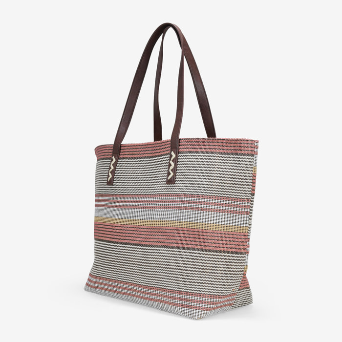 Bolso bandolera beige en rafia con cremallera