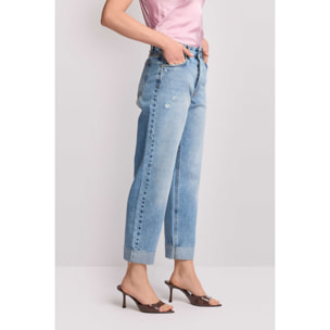 Kocca - Pantaloni in denim con risvolto Donna, Denim