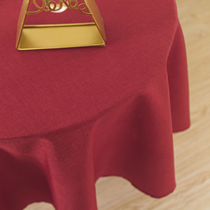 Nappe ronde infroissable et anti-tâches - Rouge
