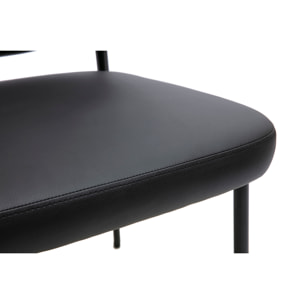 Chaises noires et métal (lot de 2) BREKA