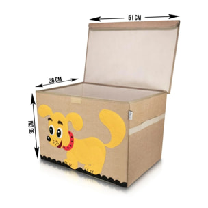 Boîte de rangement en tissu pour enfant "chien" avec couvercle Lifeney
