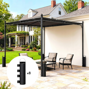 Lot de 8 sacs de lestage tonnelle barnum 40 Kg noir