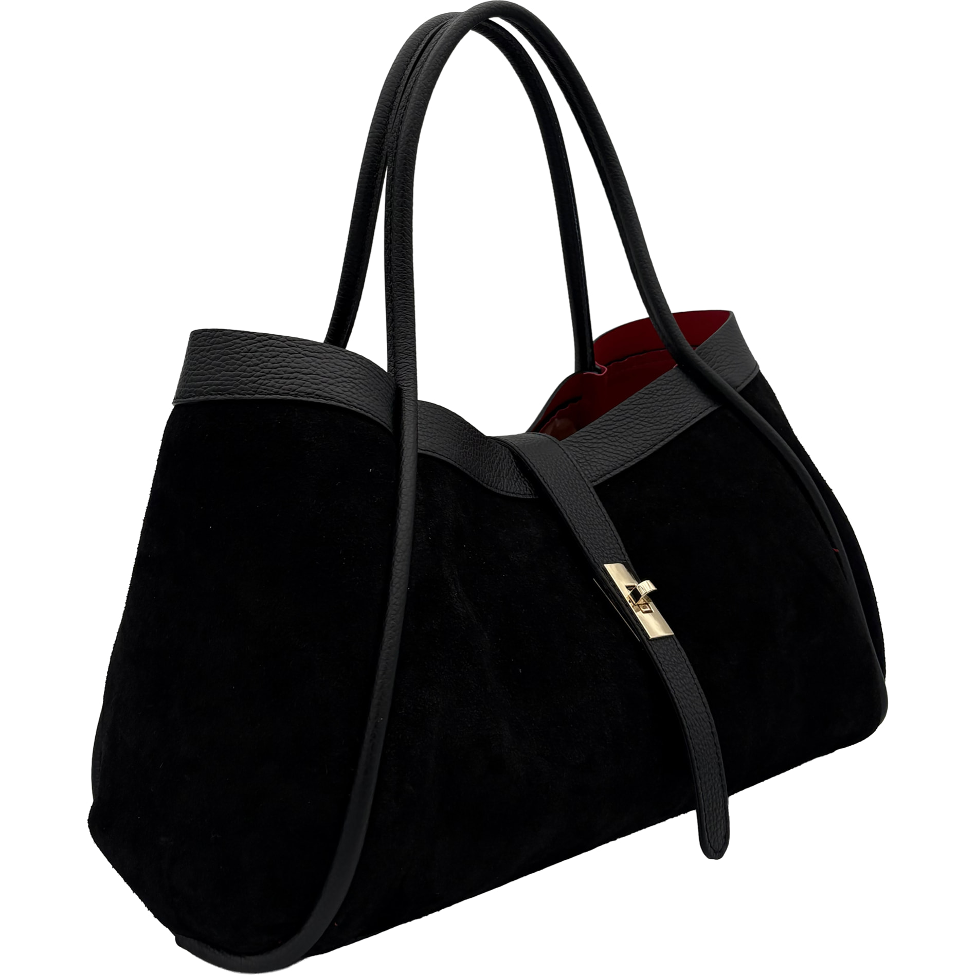Borsa a Mano Elegante da Donna in Pelle Scamosciata