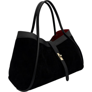 Borsa a Mano Elegante da Donna in Pelle Scamosciata