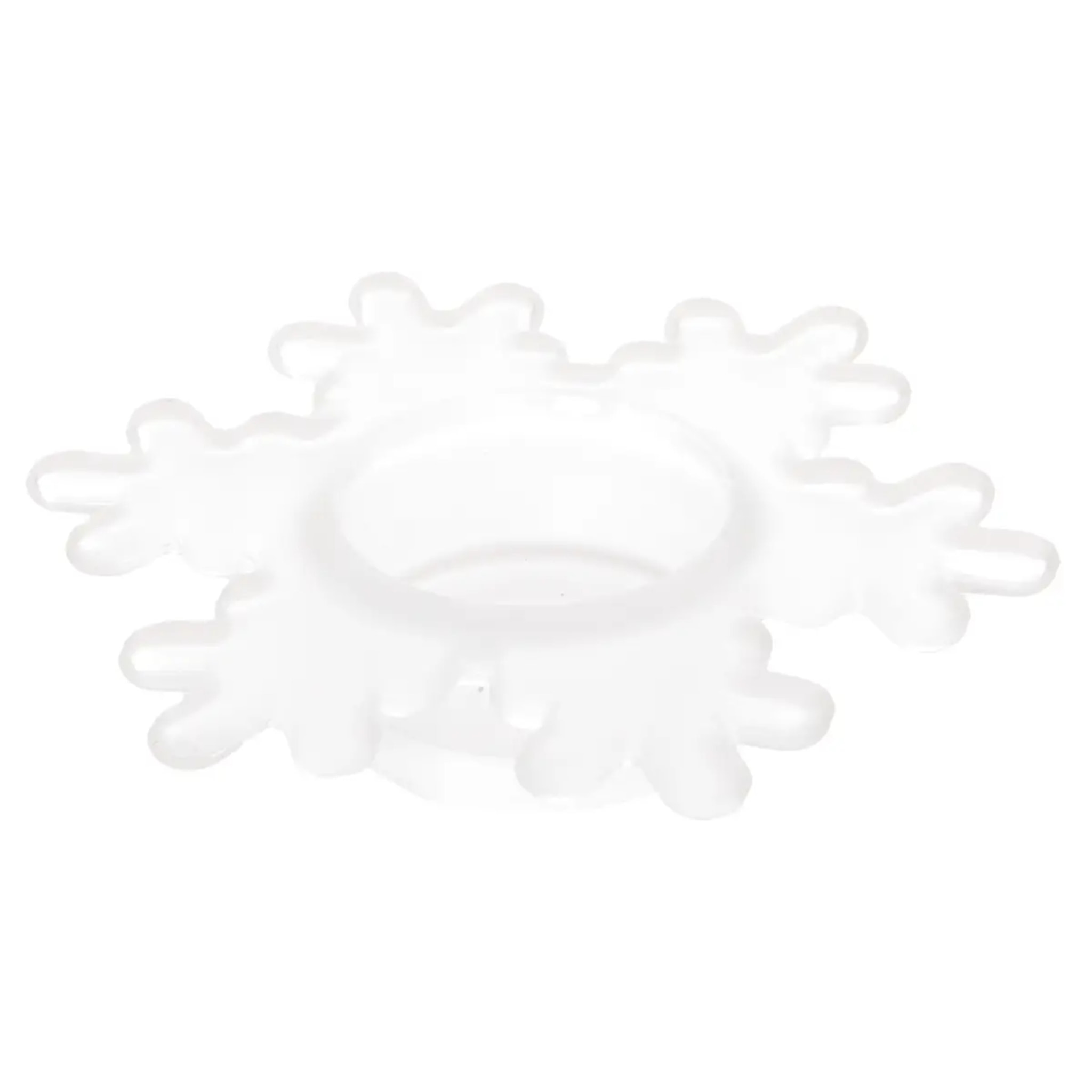 Photophore flocon D.15cm verre blanc