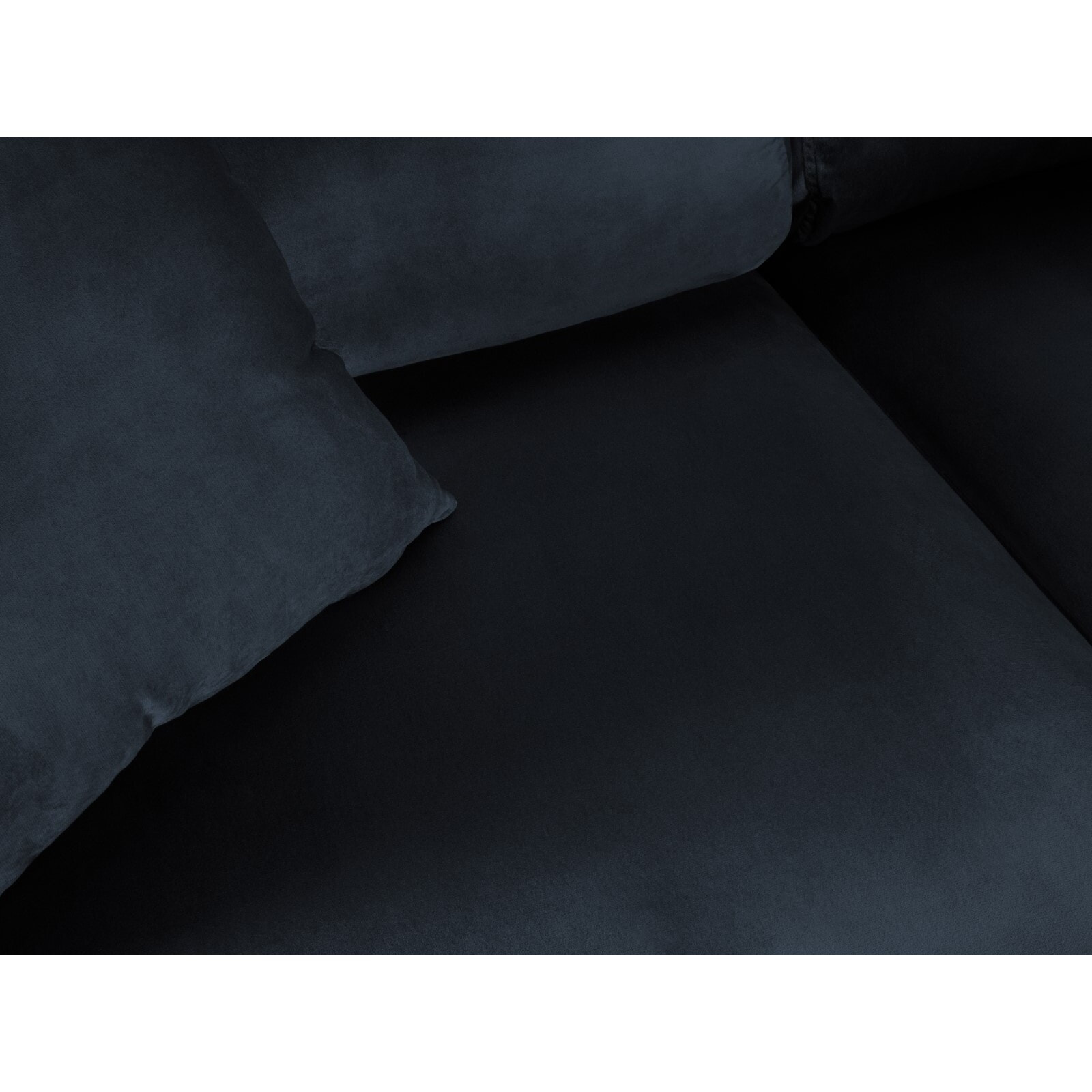Canapé d'angle droit convertible avec coffre de rangement "Kyoto" 5 places en velours bleu foncé
