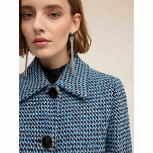 Motivi - Abrigo largo jacquard - Petrol Blue