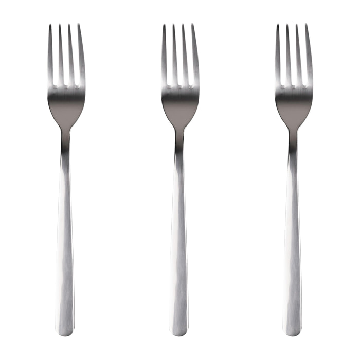Set 3pc tenedor  acero inox reciclado brillo earth