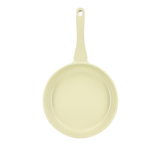 Poêle 24cm en aluminium recyclé crème - tous feux PURE