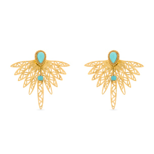 Pendientes de Turquesa acabados en oro amarillo de 18k