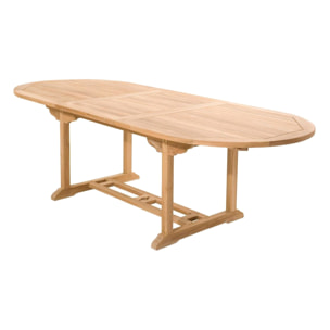 Table de jardin ovale et 6 chaises et 2 fauteuils en teck ADAGNA
