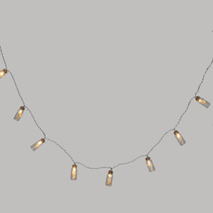 Guirlande "Fleur" LED 10 fleurs pile beige L165cm