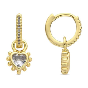 Pendientes acabado oro amarillo de 18k y Circonita Brillante