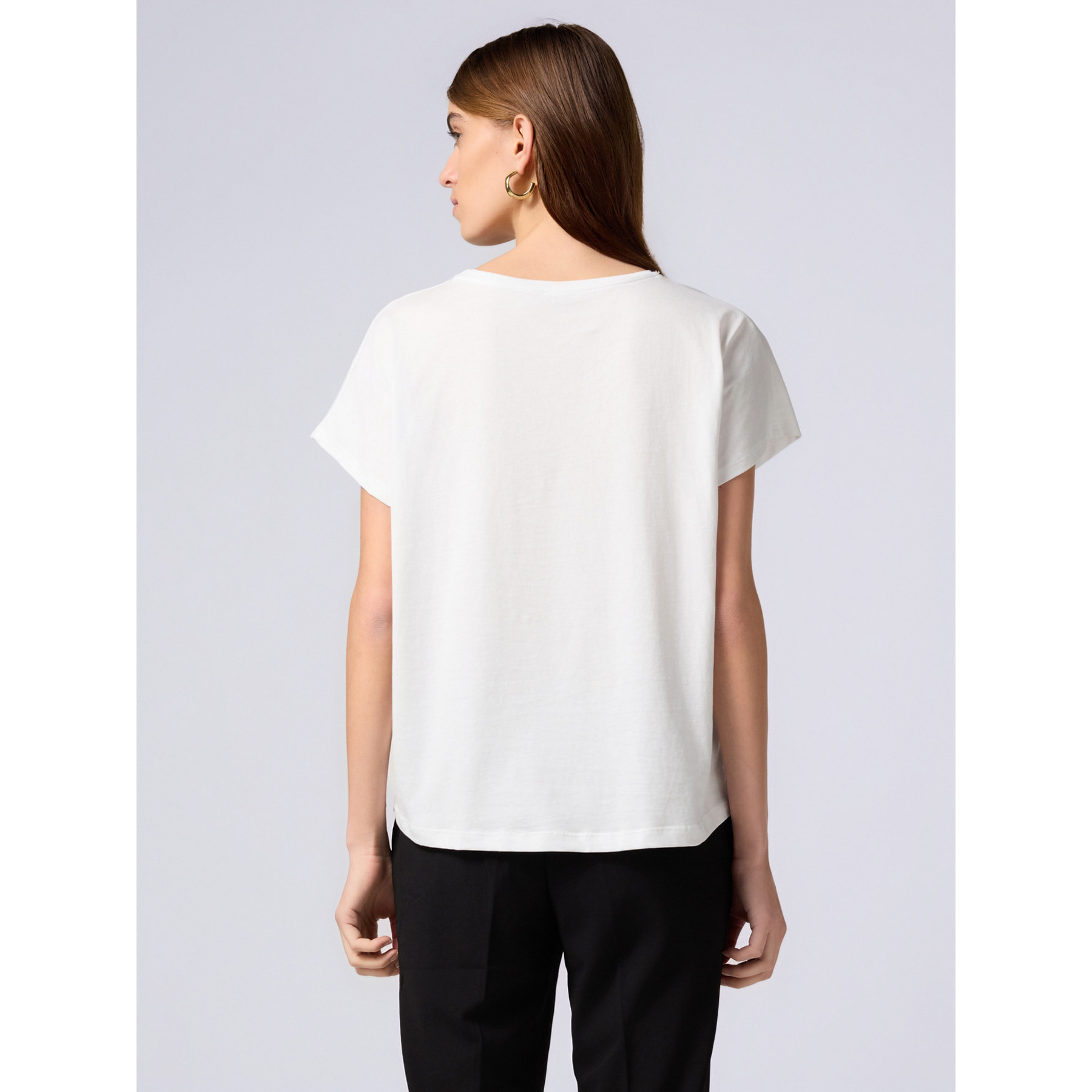 Oltre - Camiseta de algodón con aplicaciones - Blanco