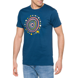 T-shirt in cotone 150 gr Aboriginal Hot Buttered Blu Indigo.
