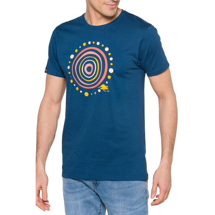 T-shirt in cotone 150 gr Aboriginal Hot Buttered Blu Indigo.
