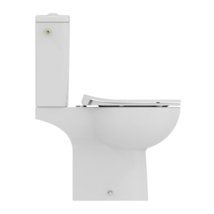 WC à poser sans bride sortie horizontale TIRSO RimLS+ avec abattant frein de chute