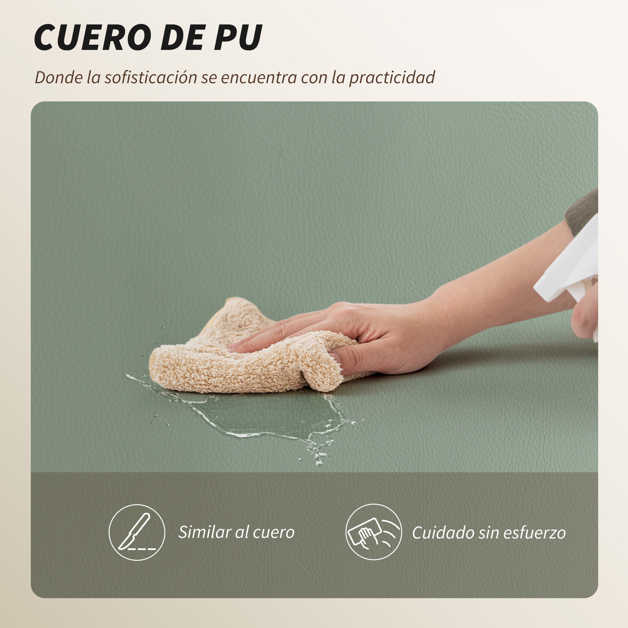 Silla de Escritorio con Reposapiés, Silla de Oficina Giratoria, con Respaldo Reclinable y Alto, Acolchado Grueso, Tapizada en Cuero Sintético, Soporte Lumbar, Altura Ajustable, Ruedas, Verde