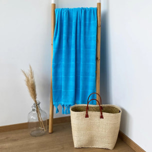 Fouta doublée éponge - Hammam Turquoise - 140x180cm - 330g/m²