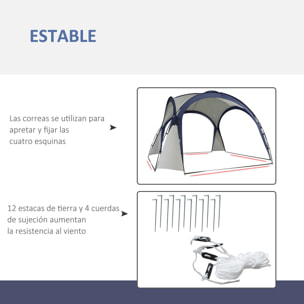 Carpa Tienda de Fiesta Gazebo 3.5x3.5m Toldo Abierto para Eventos Camping