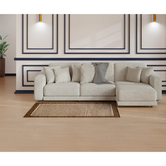 TAPPETO ARREDO ROMA FANGO CHIARO CON FONDO ANTISCIVOLO