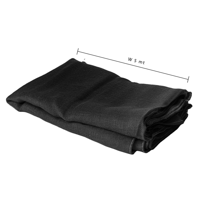 Telo di juta. Lunghezza 5 Mt - Pezzi 1 - 500X100X0,01cm - Colore: Nero - Bianchi Dino - Decorazioni Varie