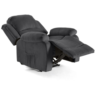 Armand - fauteuil relax électrique en velours côtelé - Gris