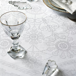 Nappe anti tache coton mélangé motif jacquard Galerie des glaces vermeil
