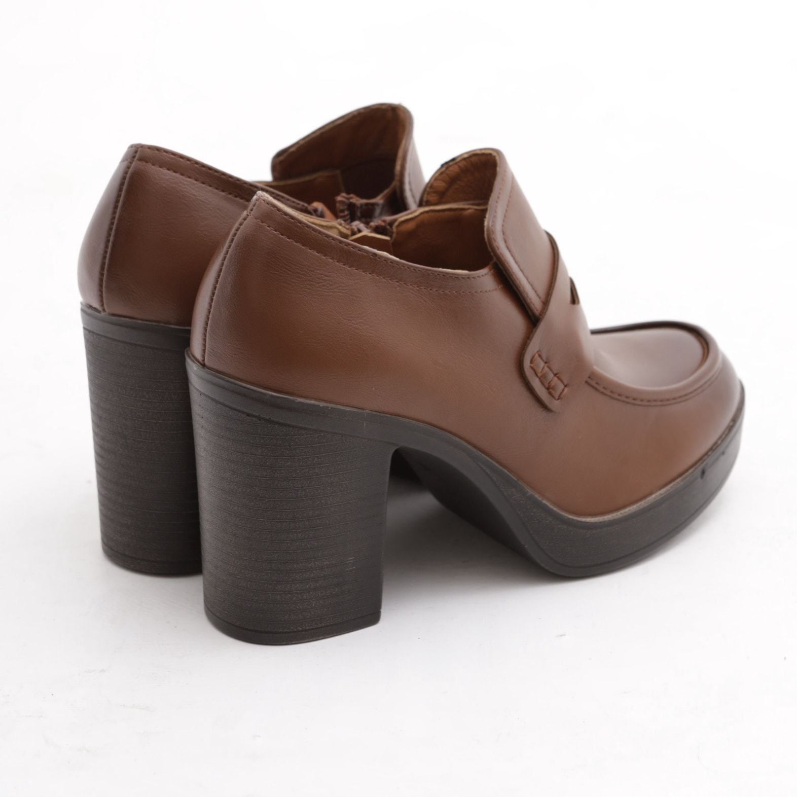 TRONCHETTO MOCASSINO TACCO MARRONE