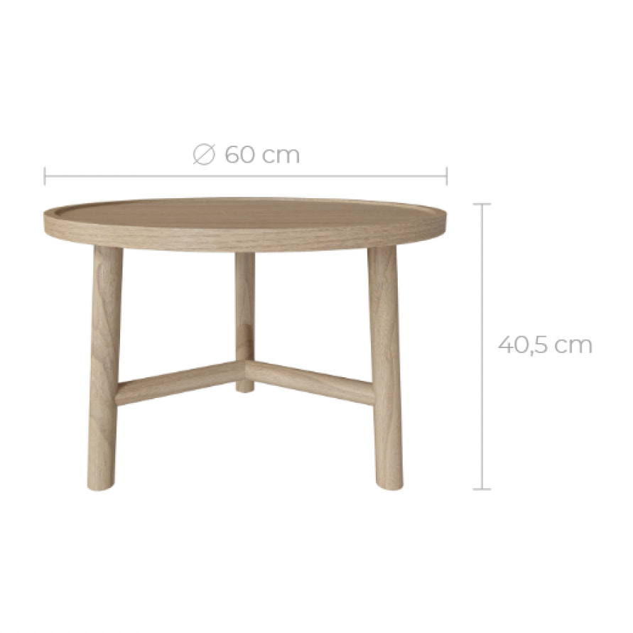Table basse ronde en bois de mindi D60 cm - Paloma