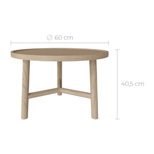 Table basse ronde en bois de mindi D60 cm - Paloma