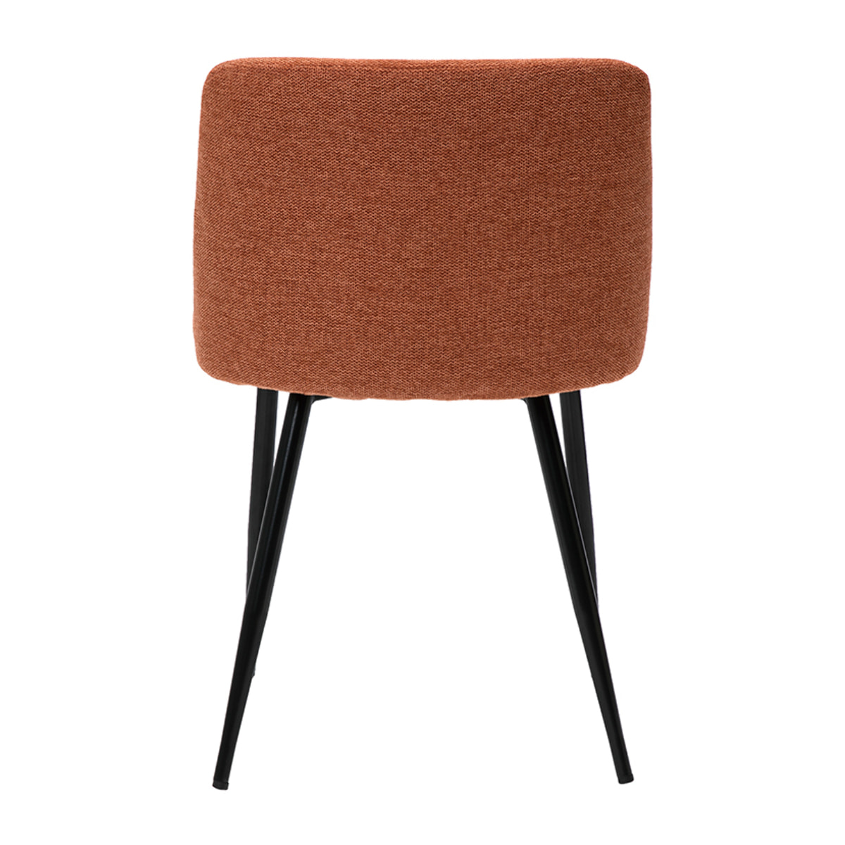 Chaises en tissu effet velours texturé terre brûlée et métal noir (lot de 2) MONTI