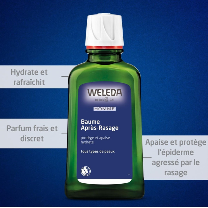 WELEDA - Duo Baume Après-Rasage - Protège et apaise - Certifié Natrue**- Flacon 100 ml  x 2