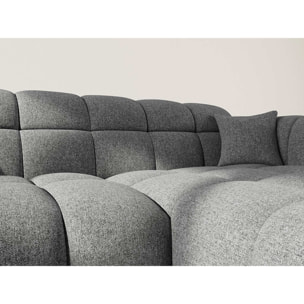 Mini Ray - Canapé d'angle droit 4 places en tissu texturé - Gris Anthracite