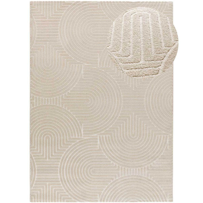 ZEN Alfombra de estilo escandinavo con relieve en color blanco, varias medidas disponibles.