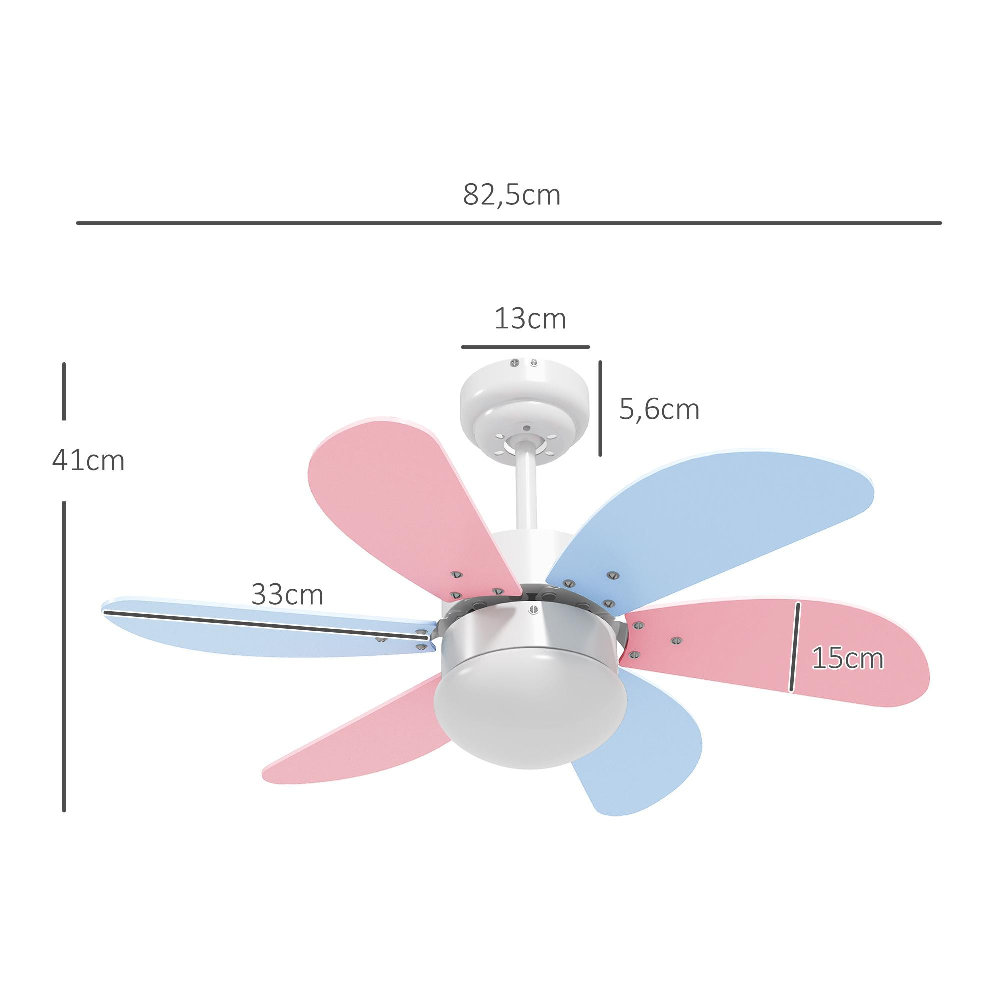 Ventilador de Techo con Luz 34W Ø82,5 cm Motor DC Ventilador de Techo Silencioso con 6 Aspas Reversibles Mando a Distancia 6 Velocidades y Temporizador para Dormitorio Salón Multicolor