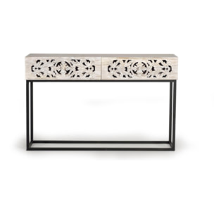 Consola - Madera de Mango y Metal - - 77x120x30cm