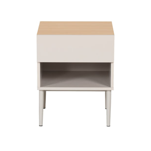 Table de chevet métal et décor bois 1 porte 1 niche (lot de 2) ASHTON