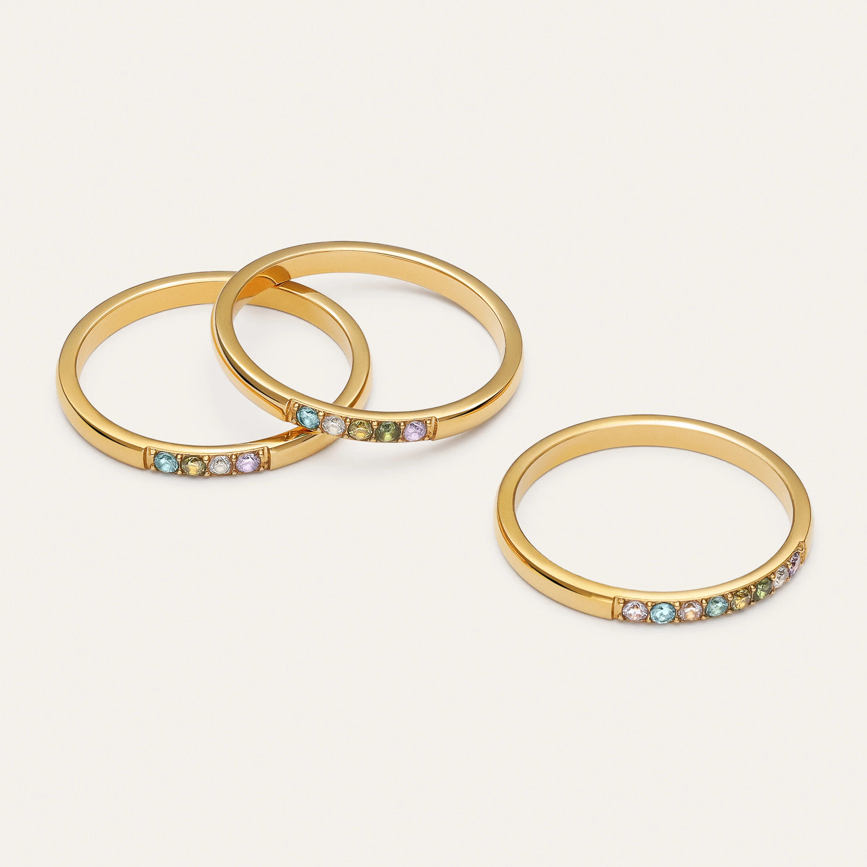 Anello Pack 3 Odisea Colors Acciao Placcato Oro