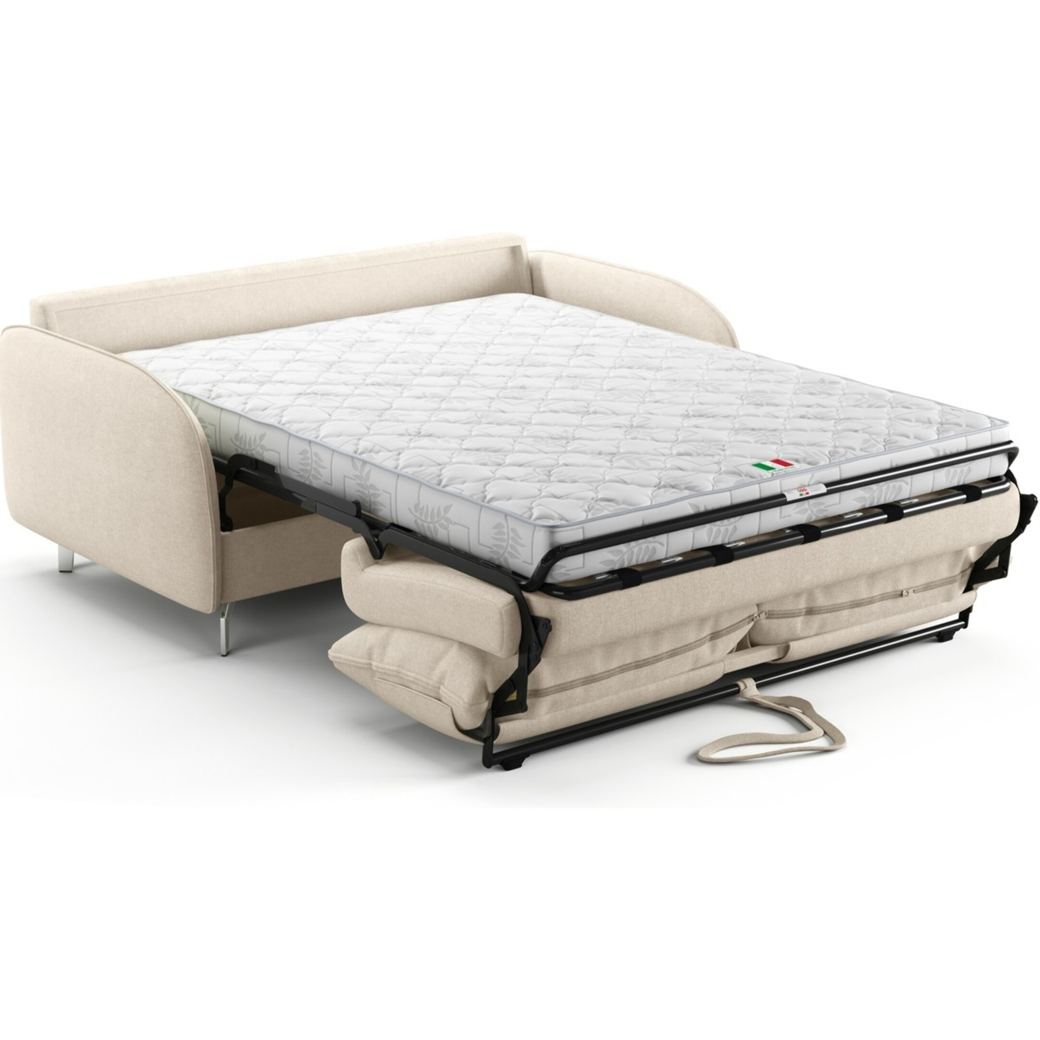 Canapé droit convertible 3 places en tissu chenille - ouverture express - NOVOLI