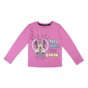 Minnie Pigiama Manica Lunga Rosa e Nero Lei Disney Multicolor