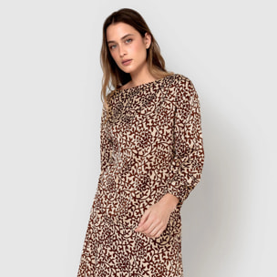 Blusa satén aladero marrón