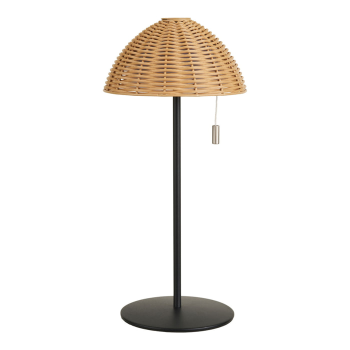 Lampada da tavolo LED RGB ricaricabile Wigan in metallo e PE natural/nero