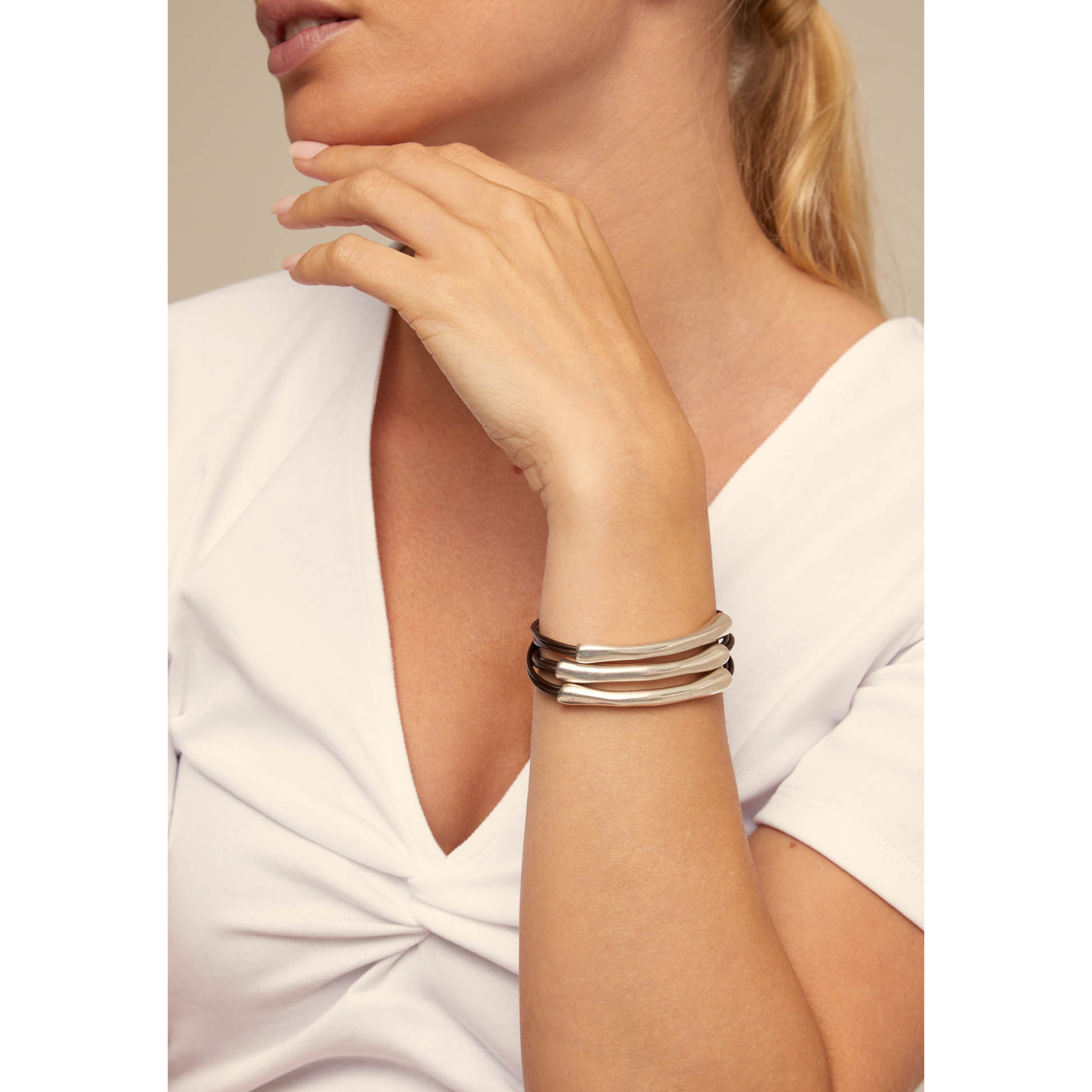 Pulsera "o no tubi" PLATEADO L